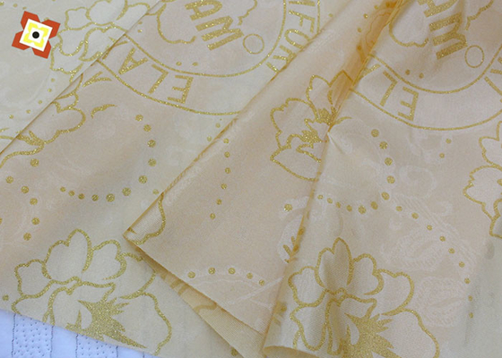 Dệt 100 Polyester Nệm Quilting Vải Warp Dệt kim mạ vàng In hoa văn