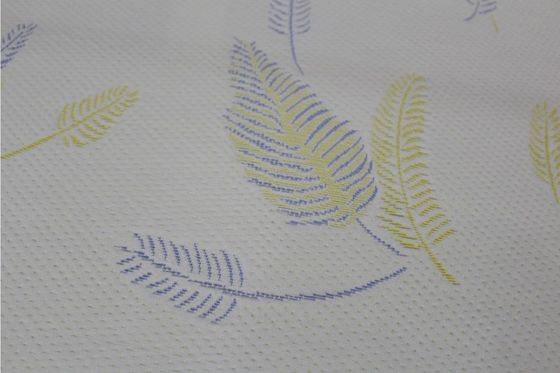 Vải nệm Jacquard Polyester chống rách RoHS với mô hình lá