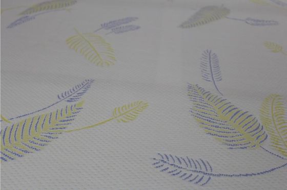 Vải nệm Jacquard Polyester chống rách RoHS với mô hình lá