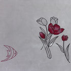 Vải chần gòn chống ẩm dệt kim 100g / M2 với hoa văn hoa tulip