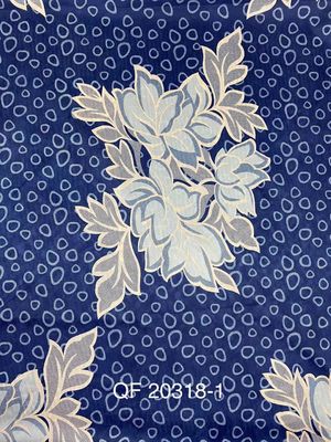 Vải dệt kim hoa mai chống cháy 75gsm Màu xanh lam co giãn