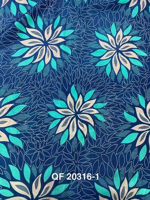 Vải dệt kim hoa mai chống cháy 75gsm Màu xanh lam co giãn