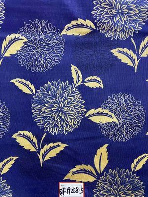 Vải dệt kim hoa mai chống cháy 75gsm Màu xanh lam co giãn